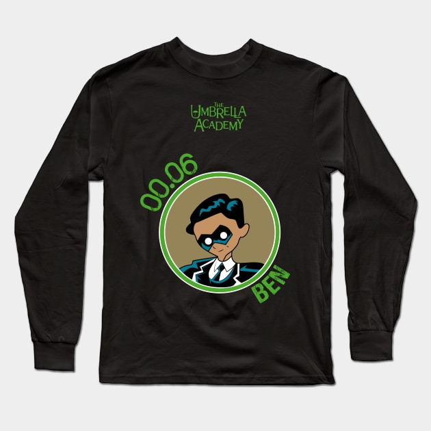 UMBRELLA ACADEMY: BEN CARTOON (GREEN) Long Sleeve T-Shirt by FunGangStore